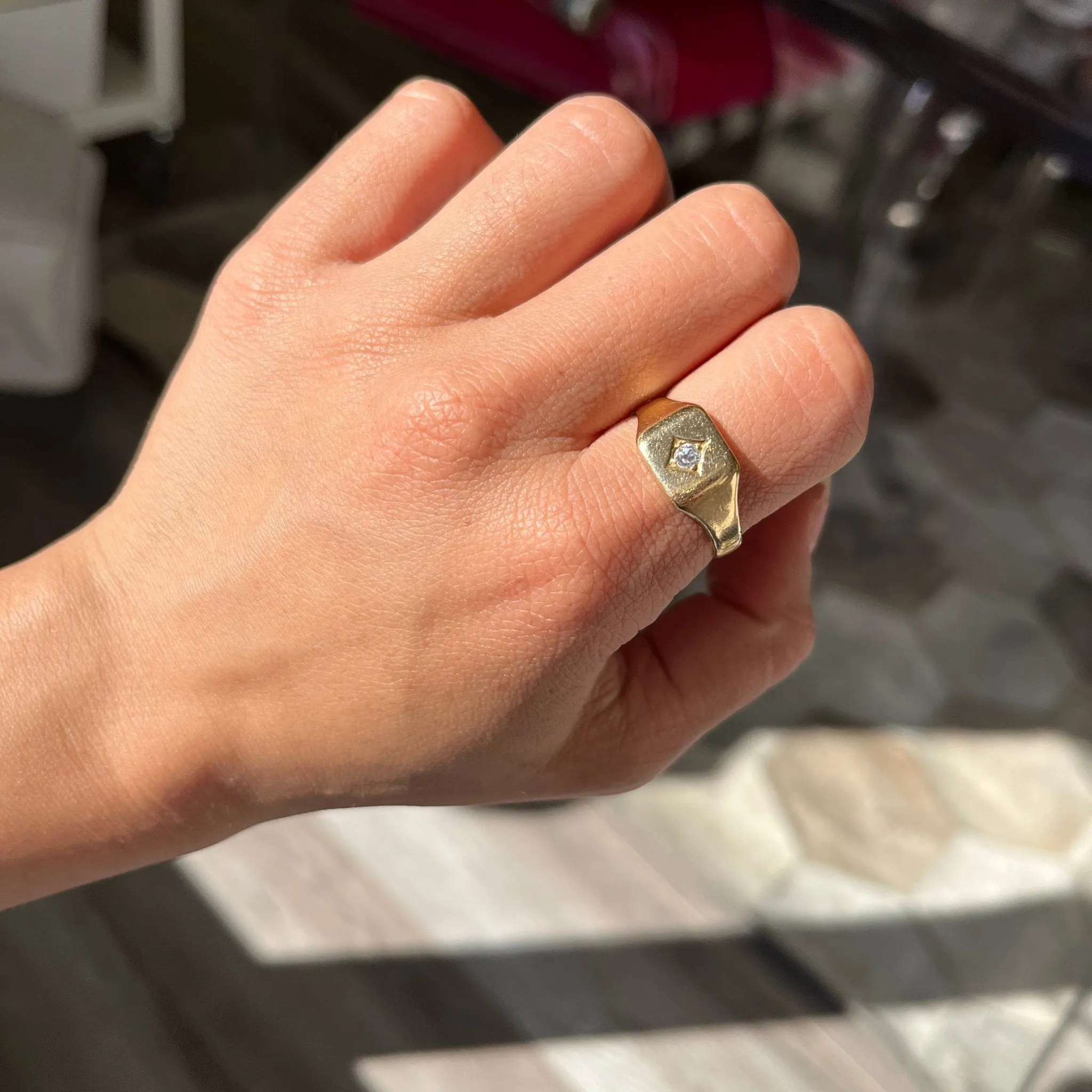 Antique Old Cut Diamond Signet Ring