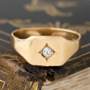 Antique Old Cut Diamond Signet Ring