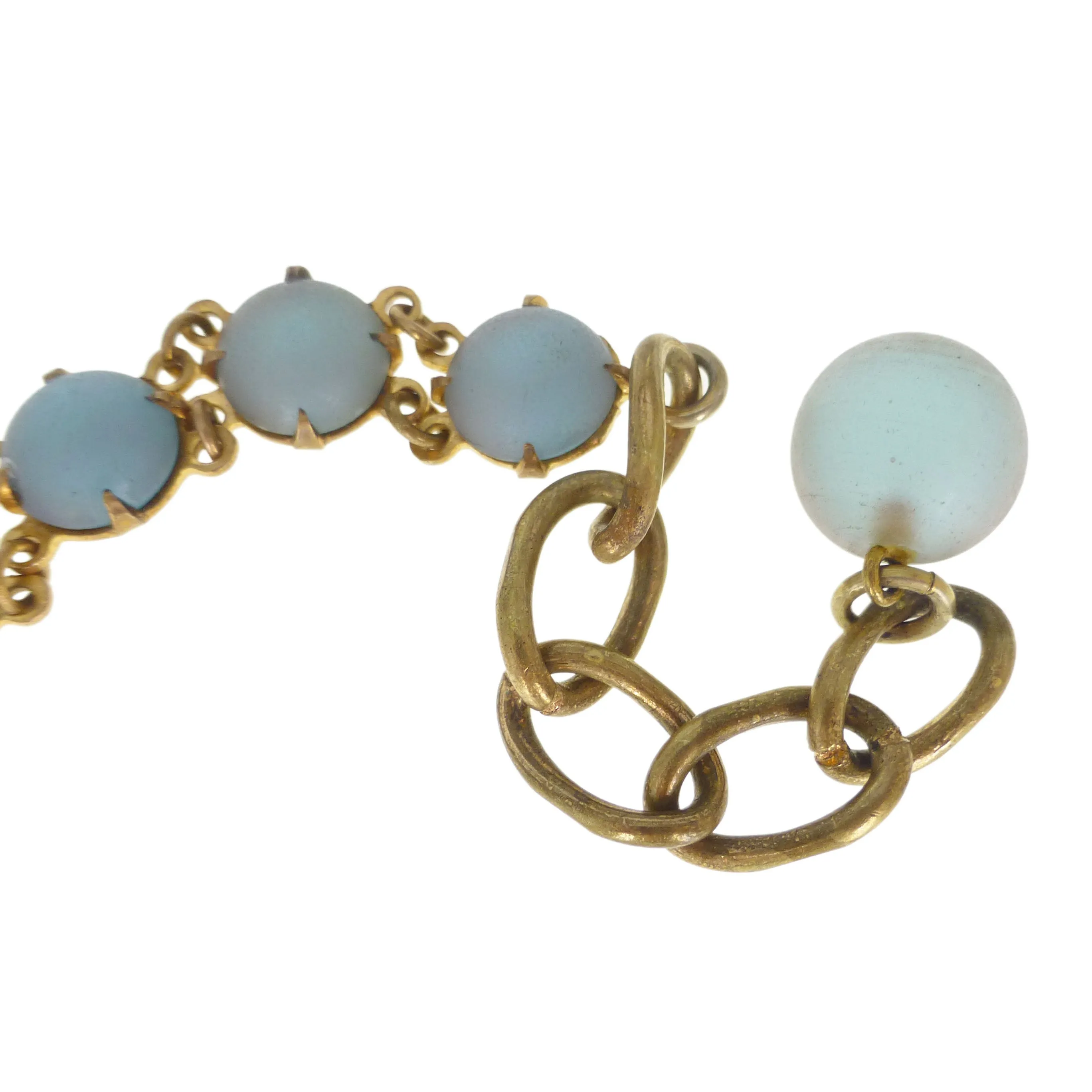 Antique Saphiret Glass Circular Panel Bracelet