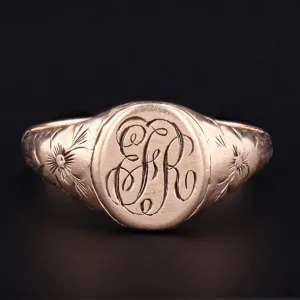 Antique Signet Ring | EFR Initial Ring