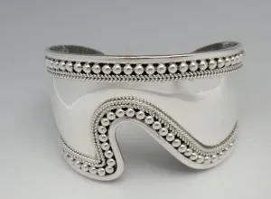 Artisan Crafted Sterling Bali Bangle Cuff Bracelet