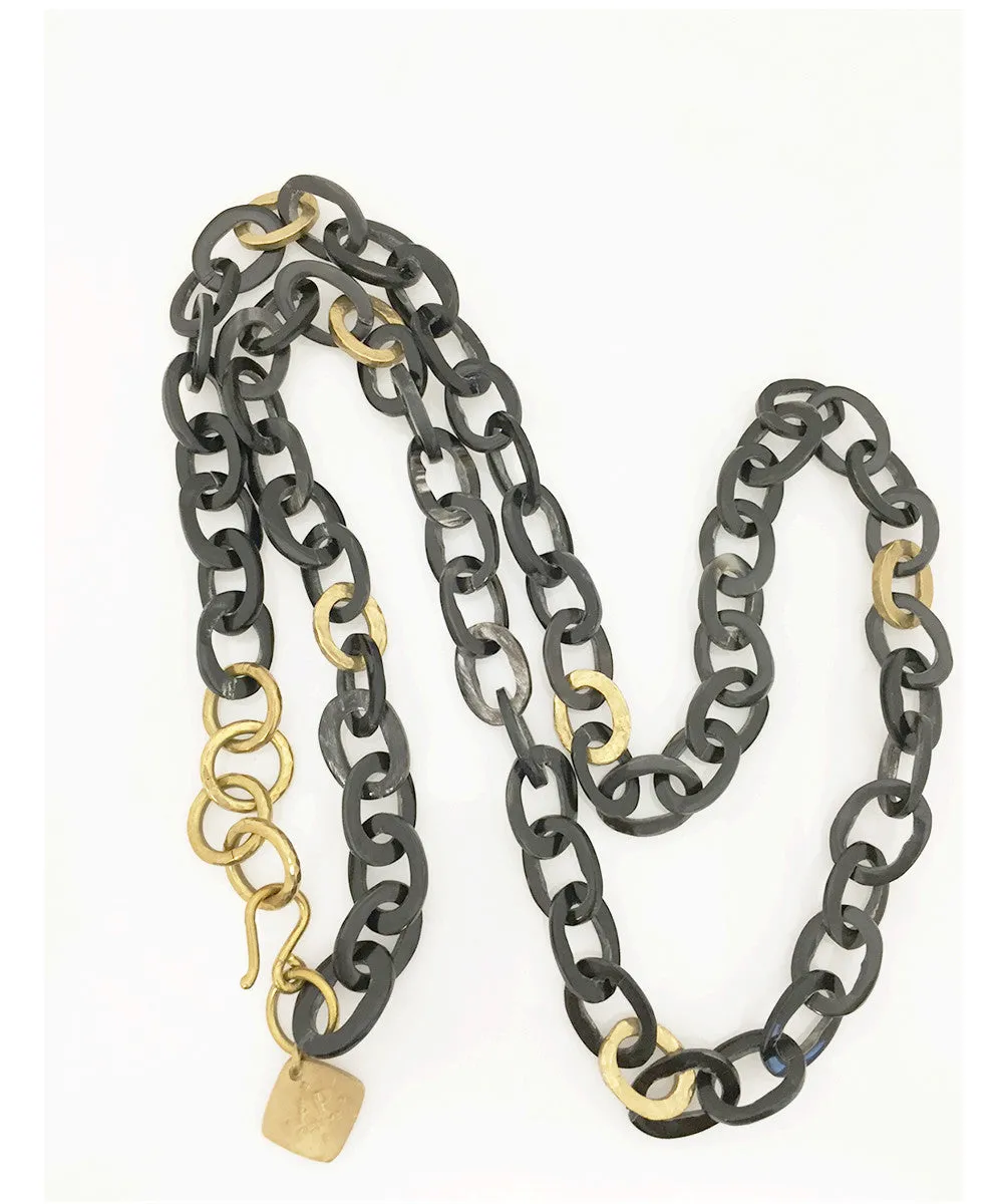 Ashley Pittman Mini Mara Link Necklace Dark Horn
