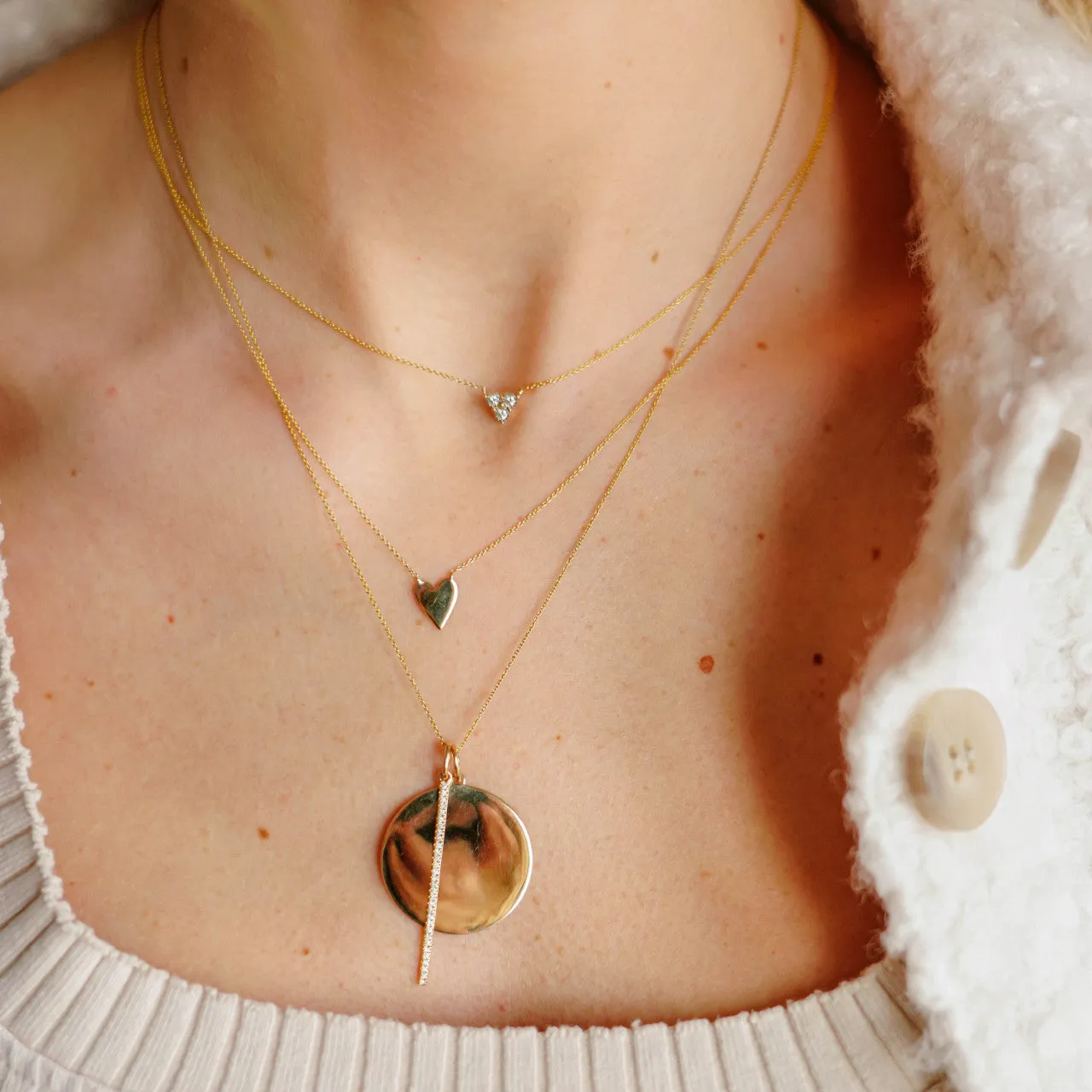 Ava Bea Diamond Trio Necklace in Yellow Gold