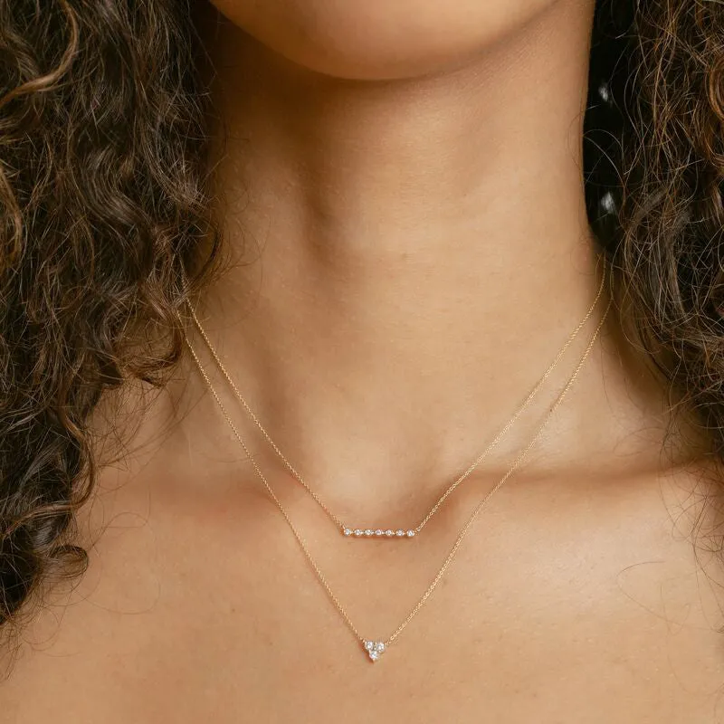 Ava Bea Diamond Trio Necklace in Yellow Gold