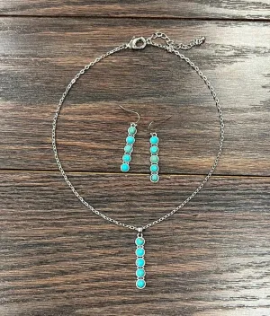 Bar Turquoise Necklace and Earring Set