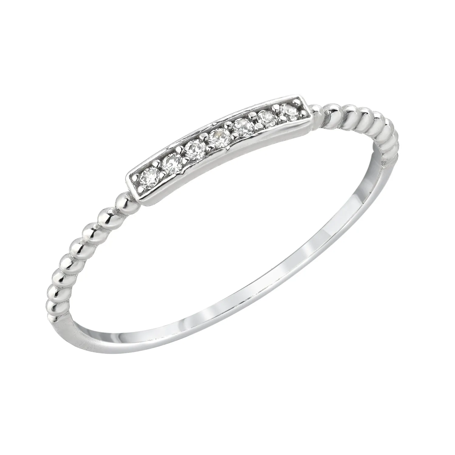 BARELY THERE CZ STACK BANDS -HEART