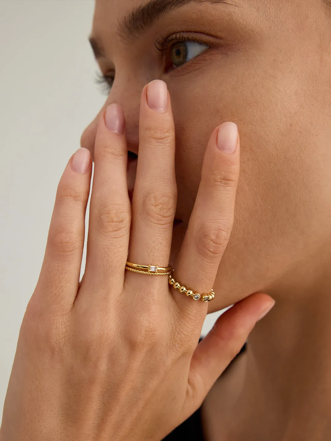 Beaded Sapphire Open Ring