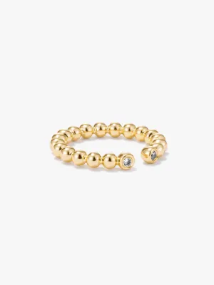 Beaded Sapphire Open Ring