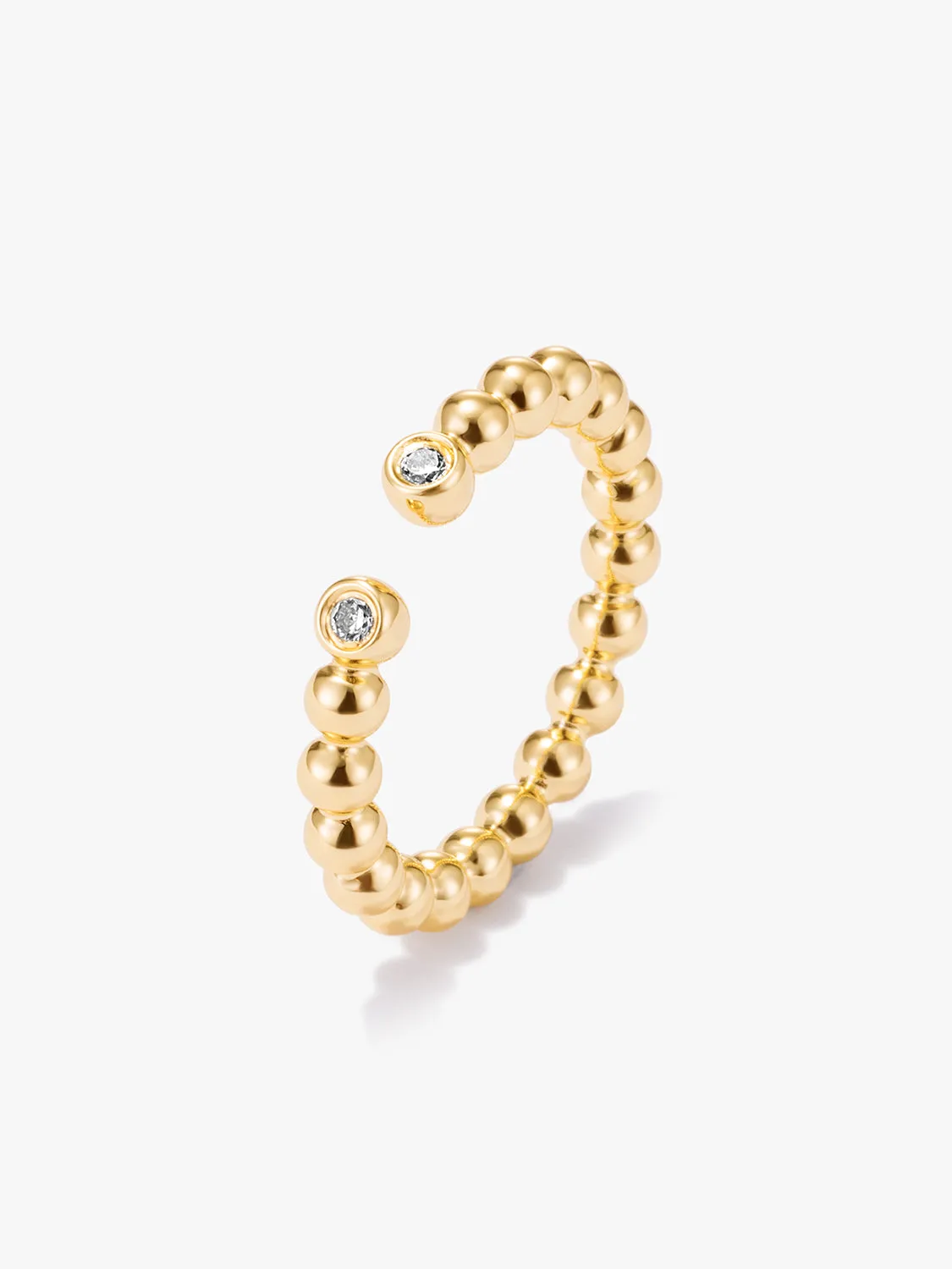 Beaded Sapphire Open Ring