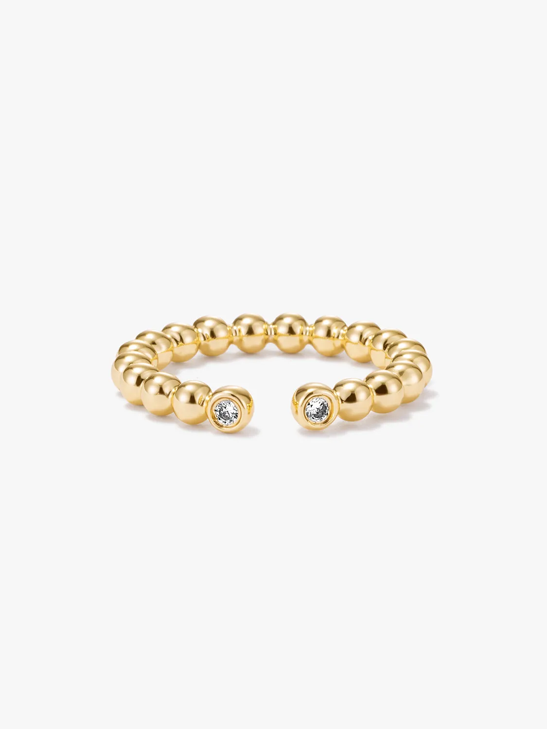 Beaded Sapphire Open Ring