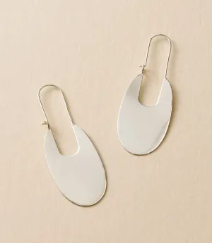 Bhavani Elongated Silver Hoop Earrings