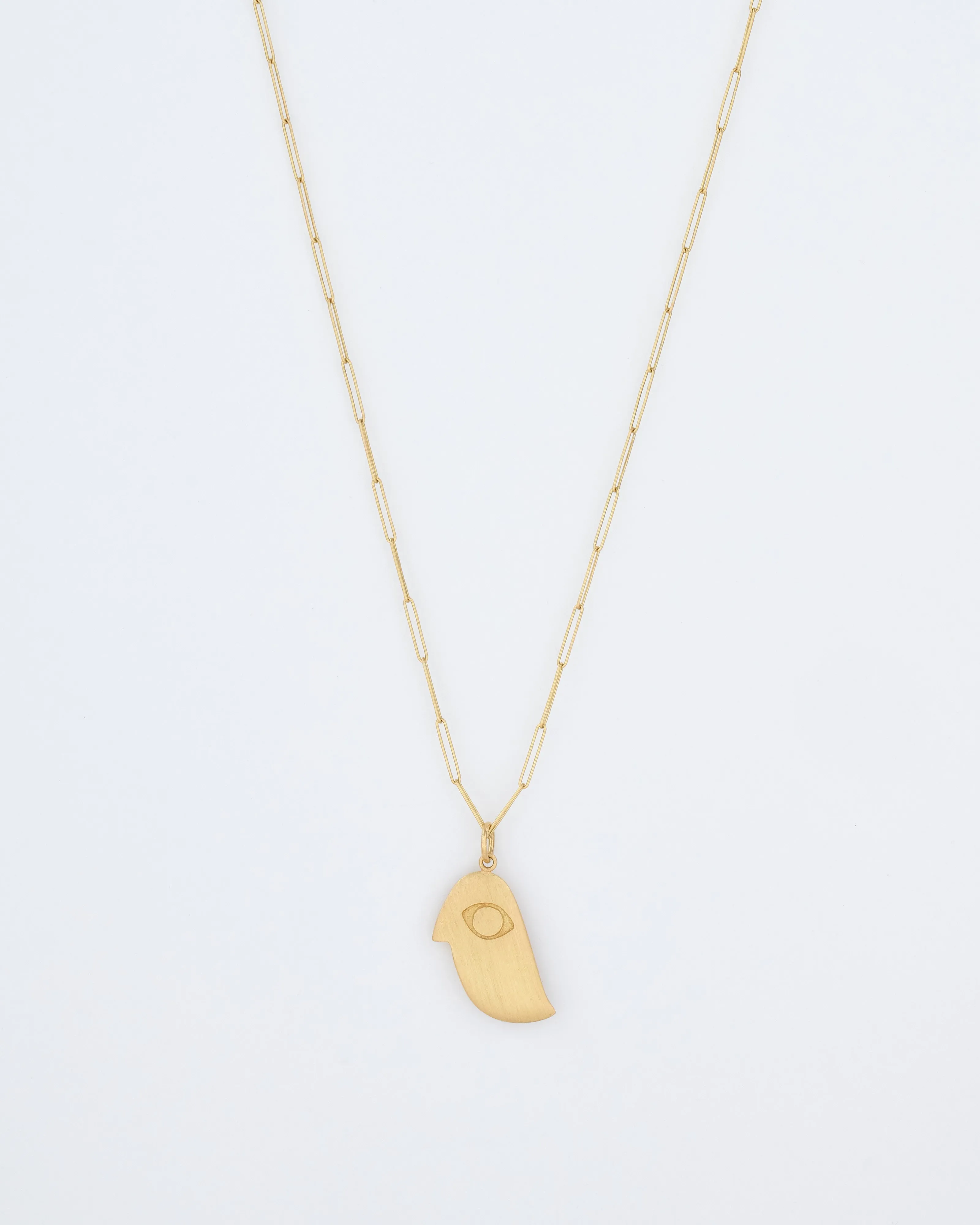 bird face pendant necklace - gold