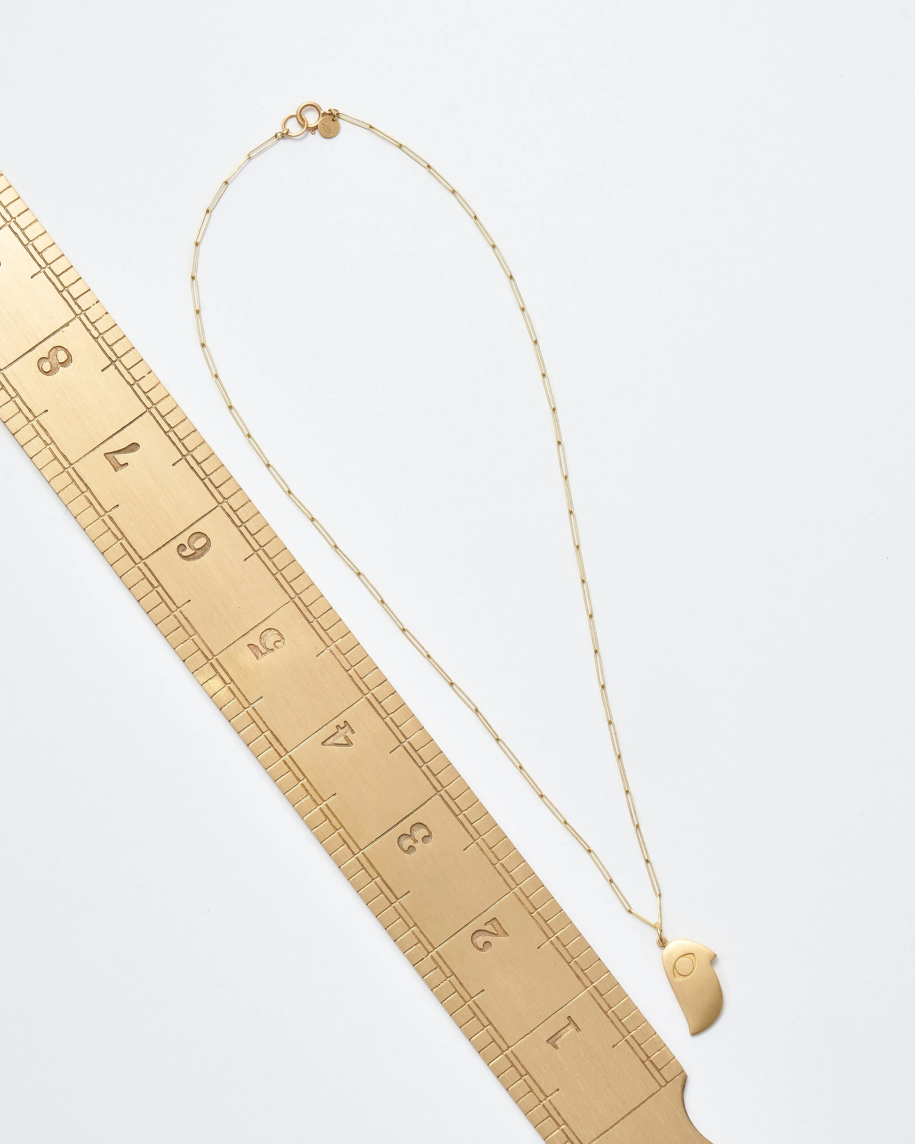 bird face pendant necklace - gold