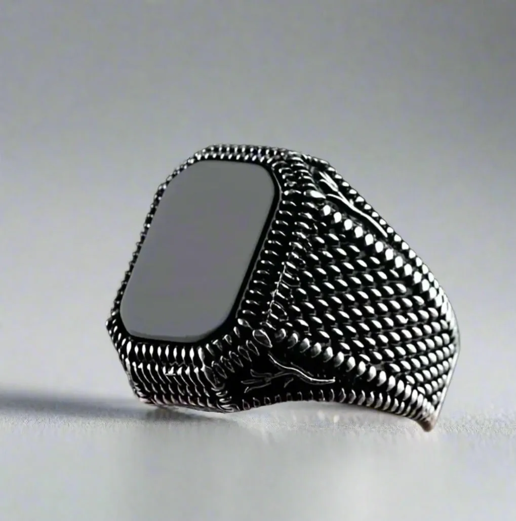 Black & Silver Signet Ring