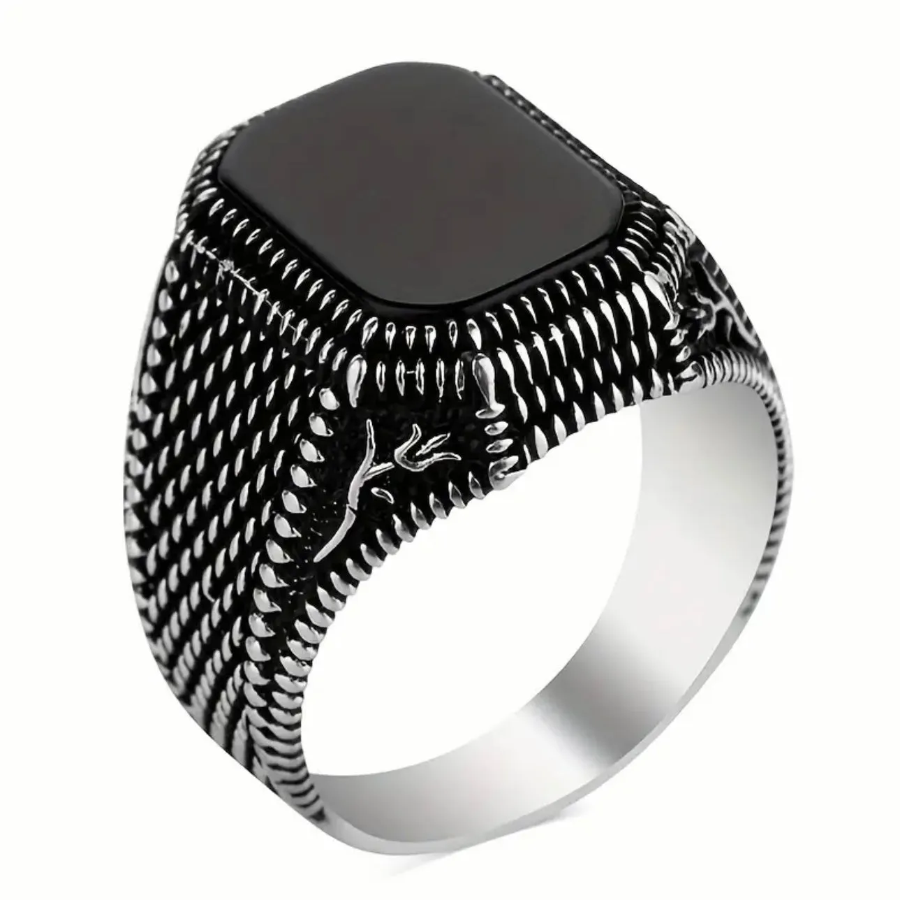 Black & Silver Signet Ring