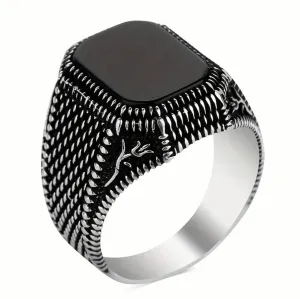 Black & Silver Signet Ring