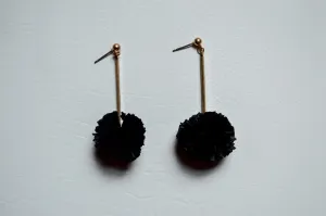 Black Ball & Bar Earrings