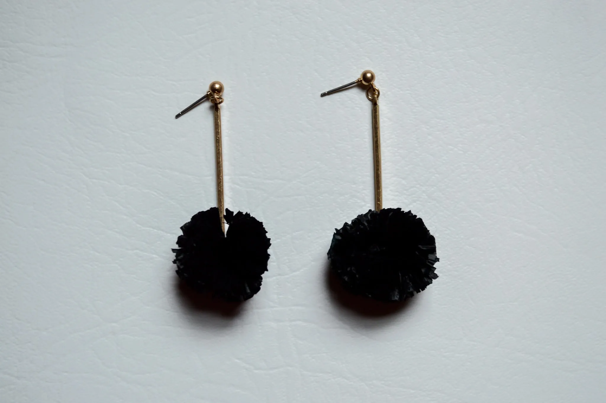 Black Ball & Bar Earrings