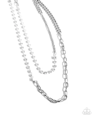 Boxy Brilliance - White - Necklace