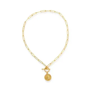 Brass YGP 16" Paperclip Toggle Necklace