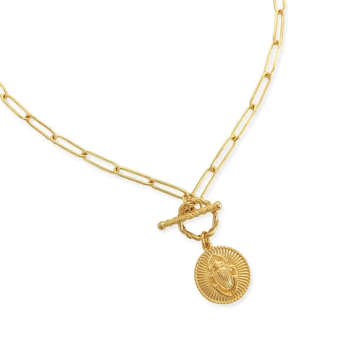 Brass YGP 16" Paperclip Toggle Necklace