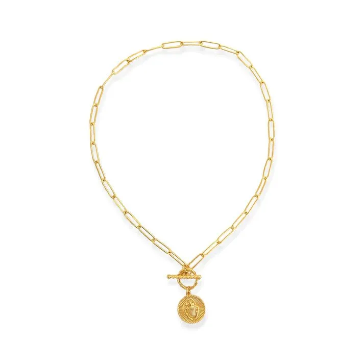 Brass YGP 16" Paperclip Toggle Necklace