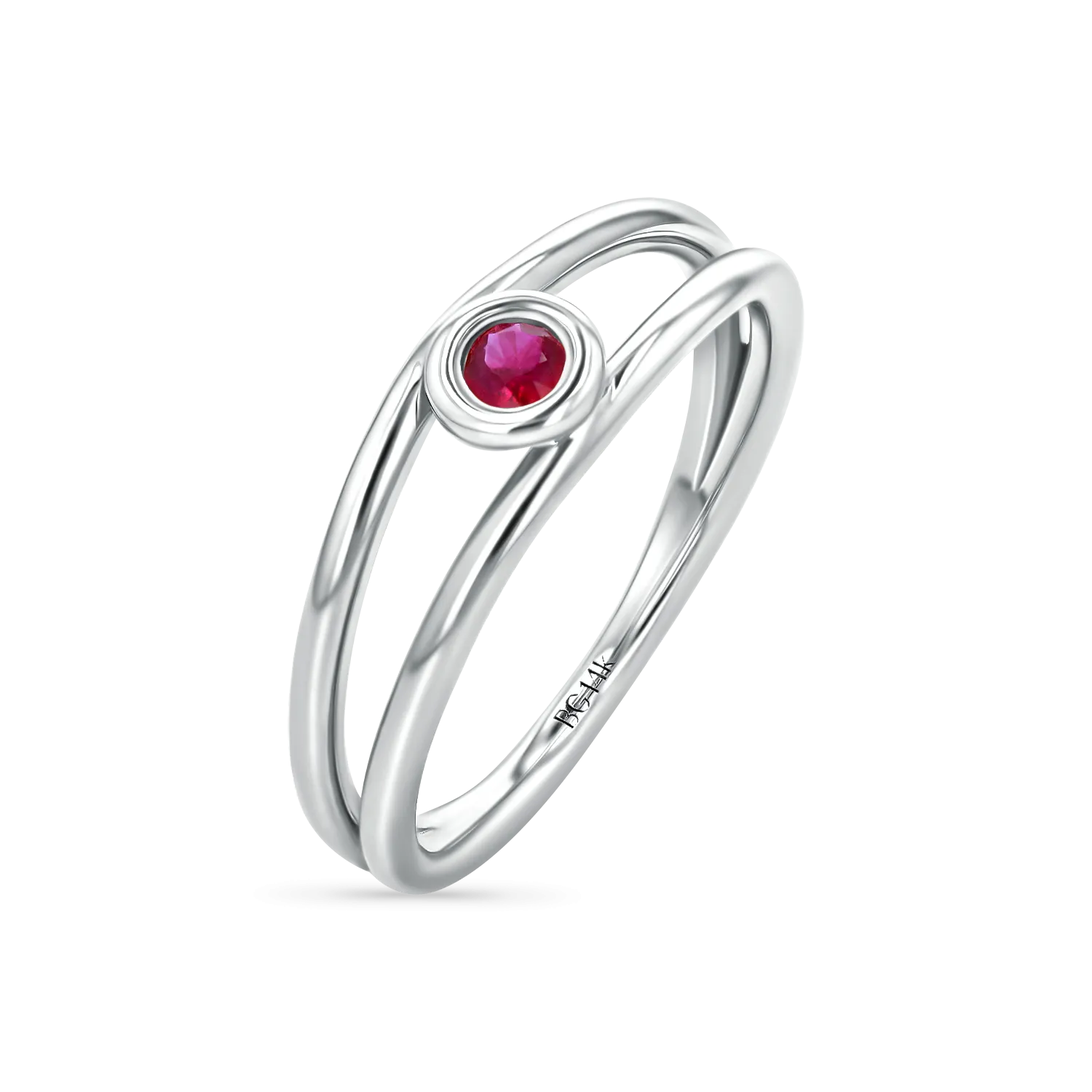 Bubble Solitaire Ruby Ring