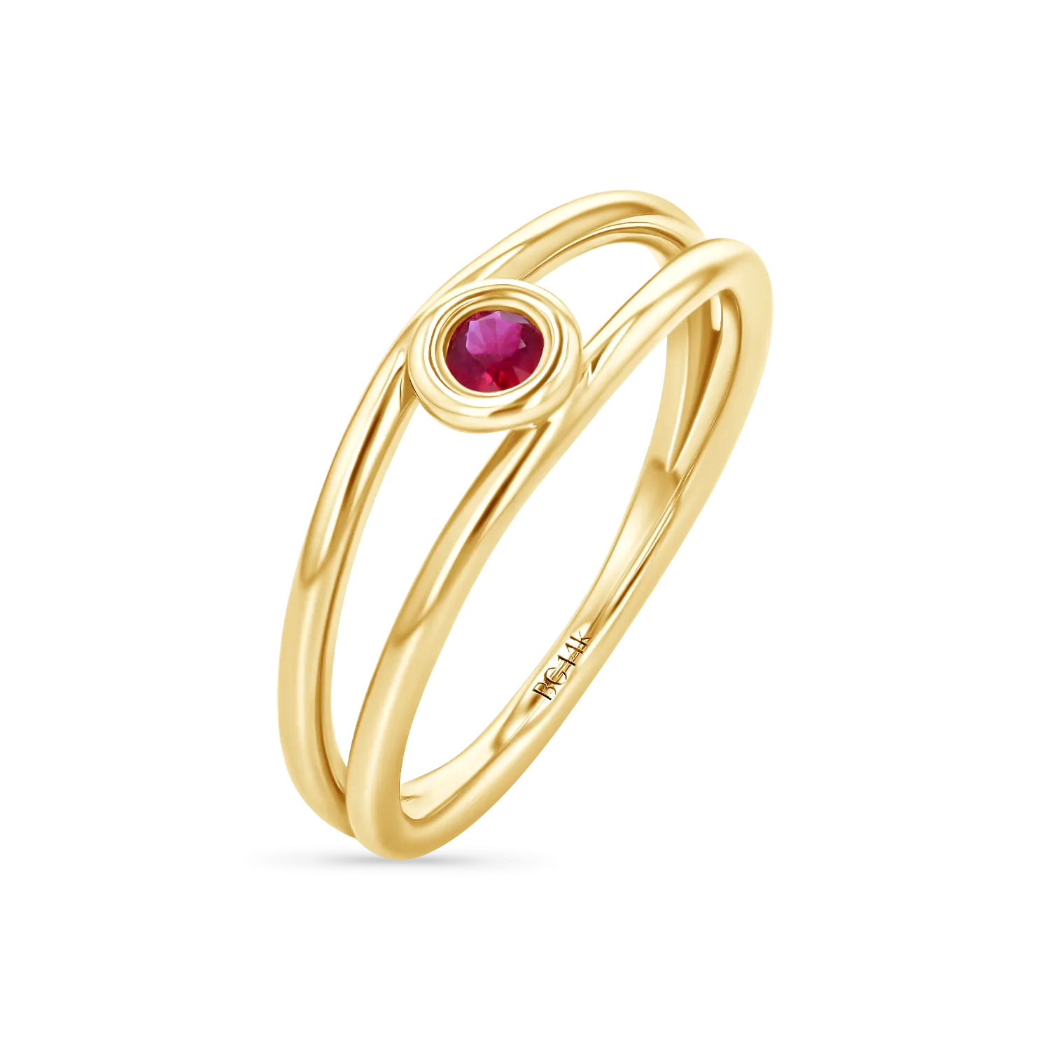 Bubble Solitaire Ruby Ring