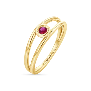 Bubble Solitaire Ruby Ring