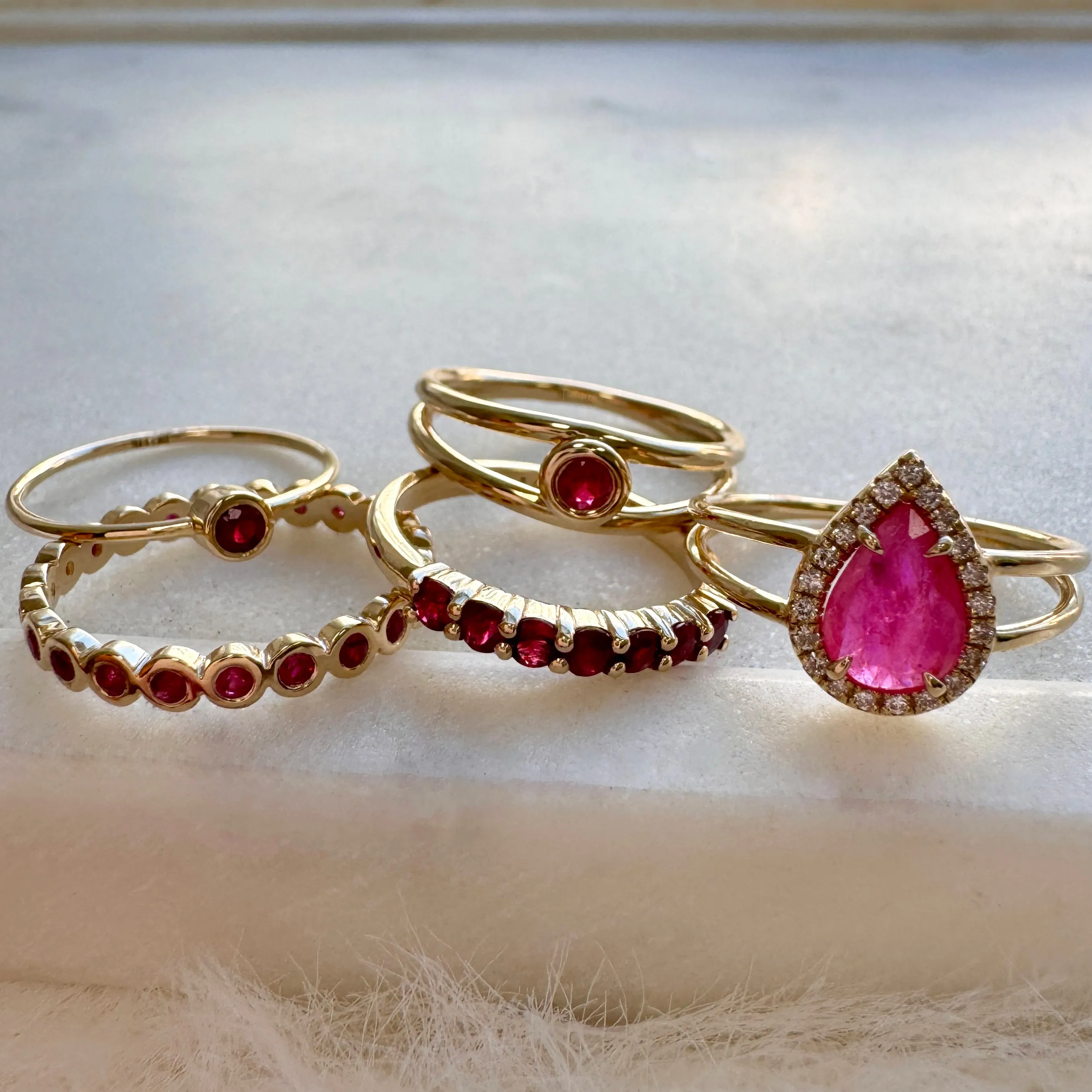 Bubble Solitaire Ruby Ring