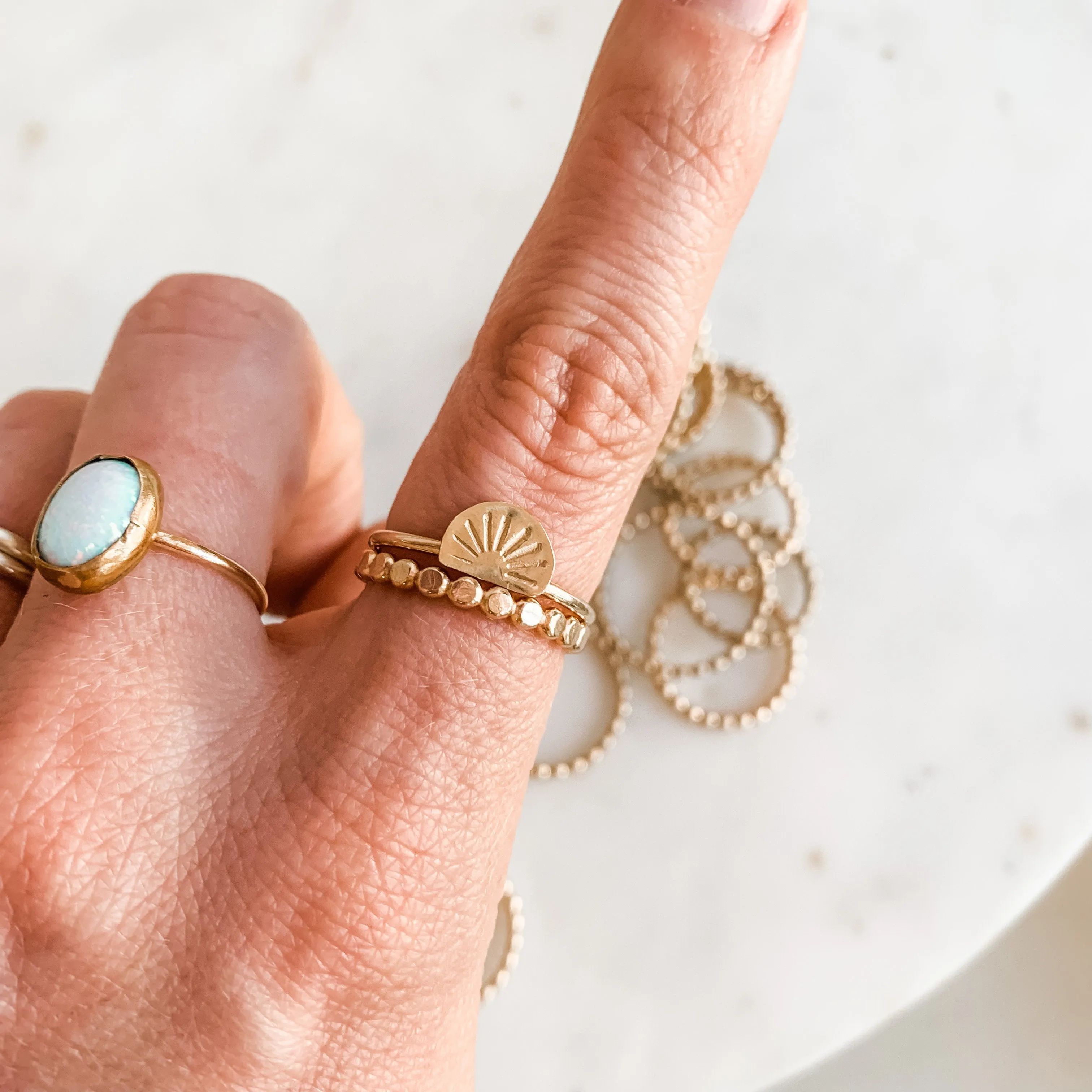 Bubble Stacking Ring Gold