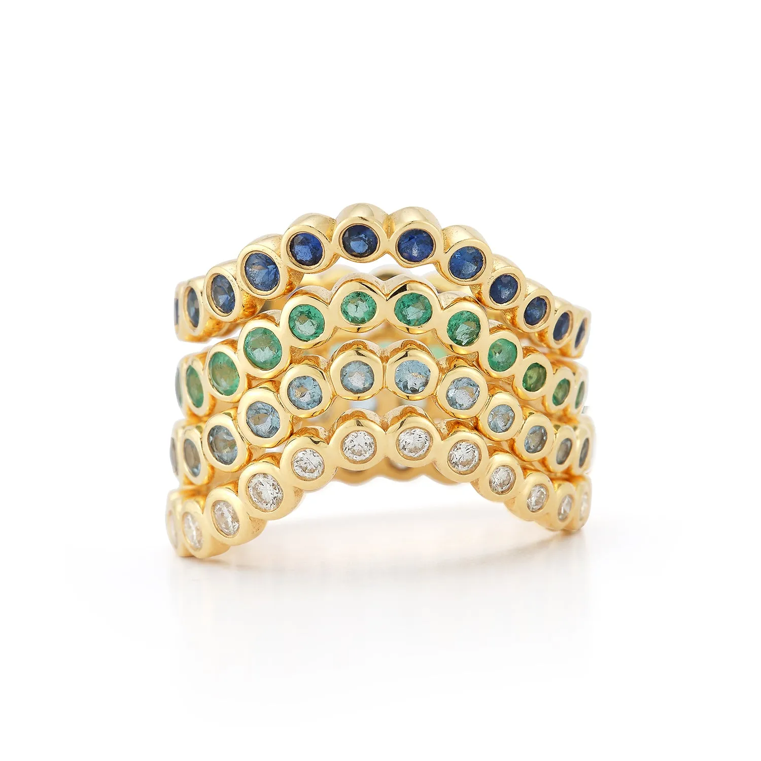 Bubble Wave Sapphire Ring