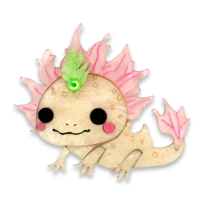 Butterscotch Axolotl  - brooch