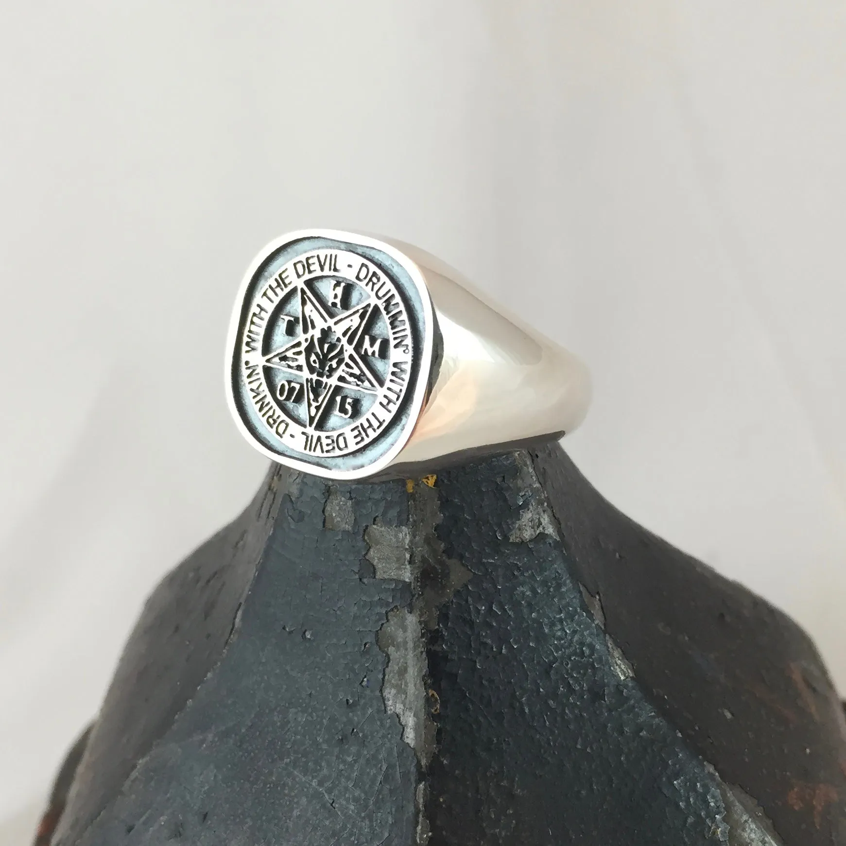 CAD Design Sterling Silver Signet Ring