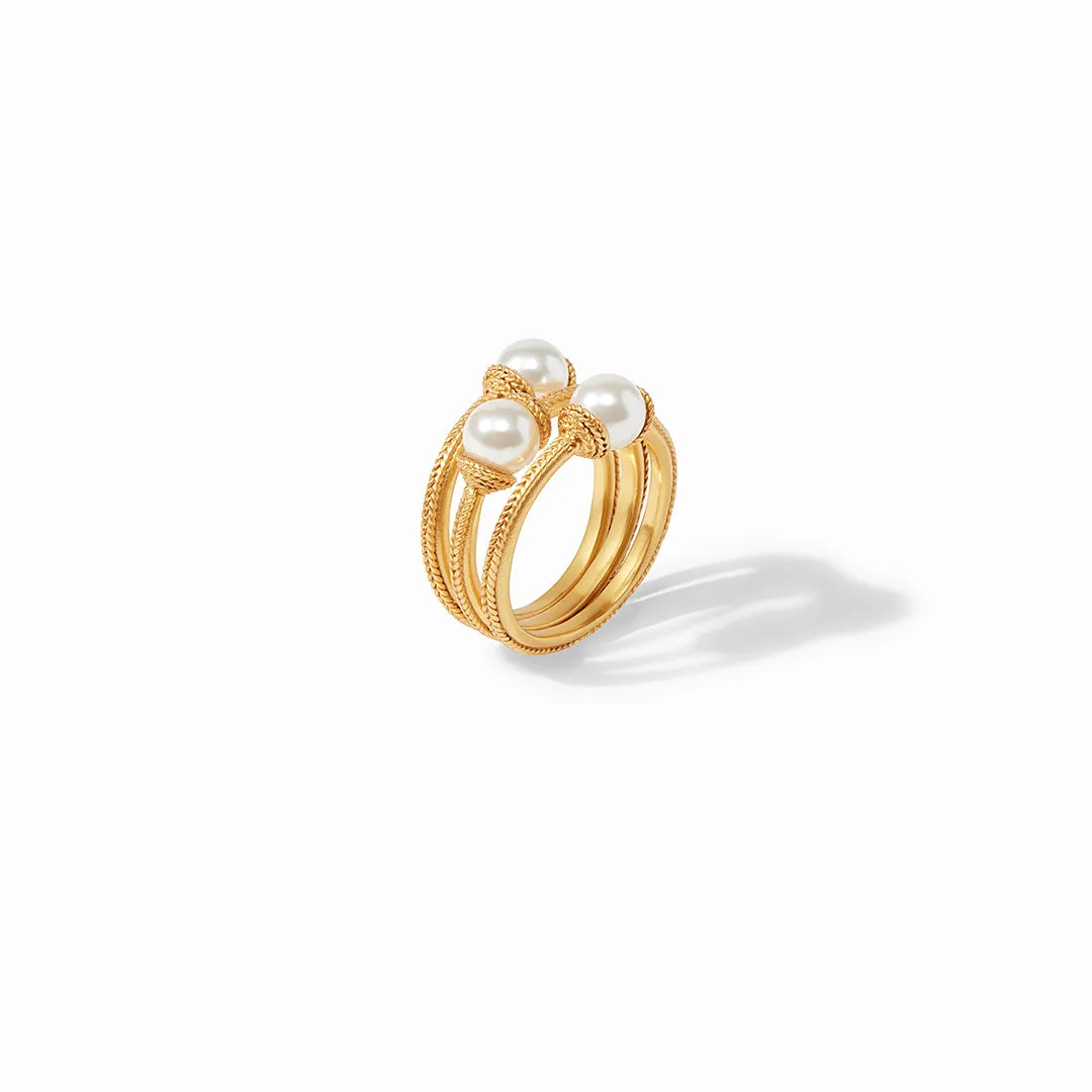 CALYPSO PEARL TRIO RING - 8