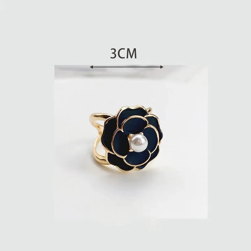 Camellia Silk Scarf Buckle Pin Women Coat Belt Buckles Shawl Ring Clip Scarves Fastener Brooches Clothing Corner Knotted Buttons