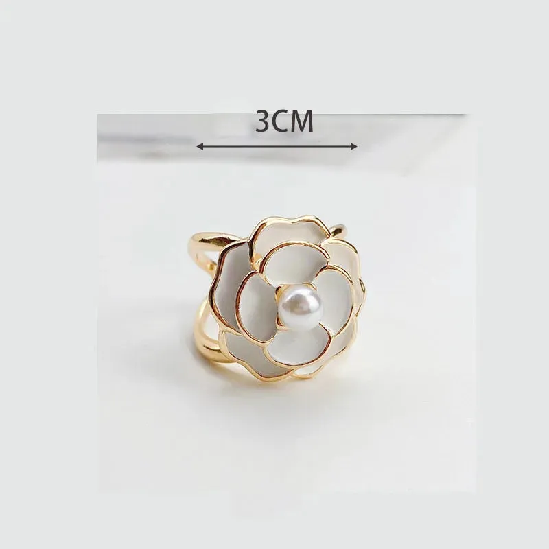 Camellia Silk Scarf Buckle Pin Women Coat Belt Buckles Shawl Ring Clip Scarves Fastener Brooches Clothing Corner Knotted Buttons