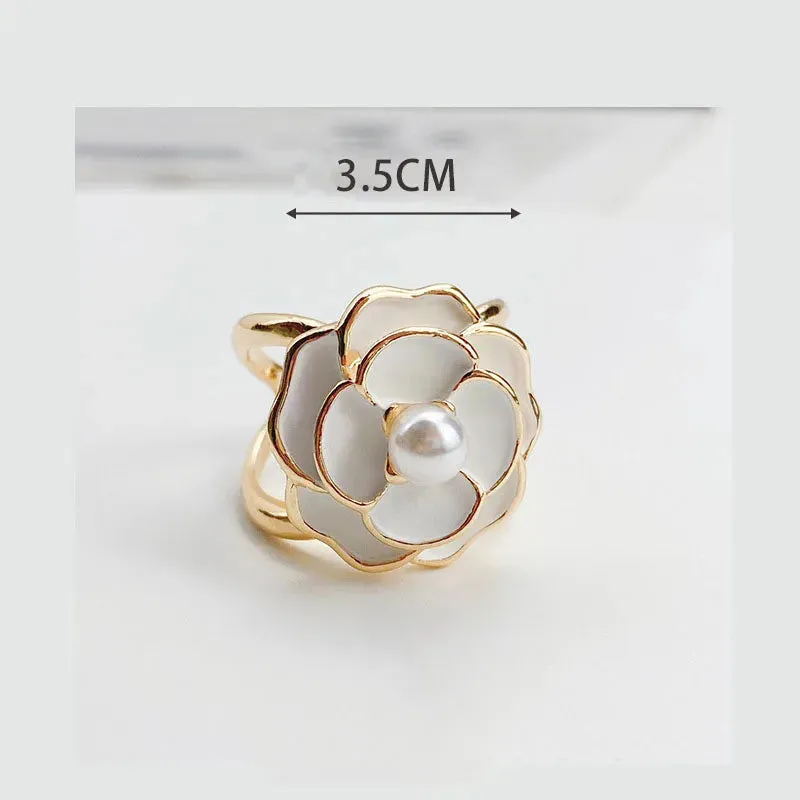 Camellia Silk Scarf Buckle Pin Women Coat Belt Buckles Shawl Ring Clip Scarves Fastener Brooches Clothing Corner Knotted Buttons