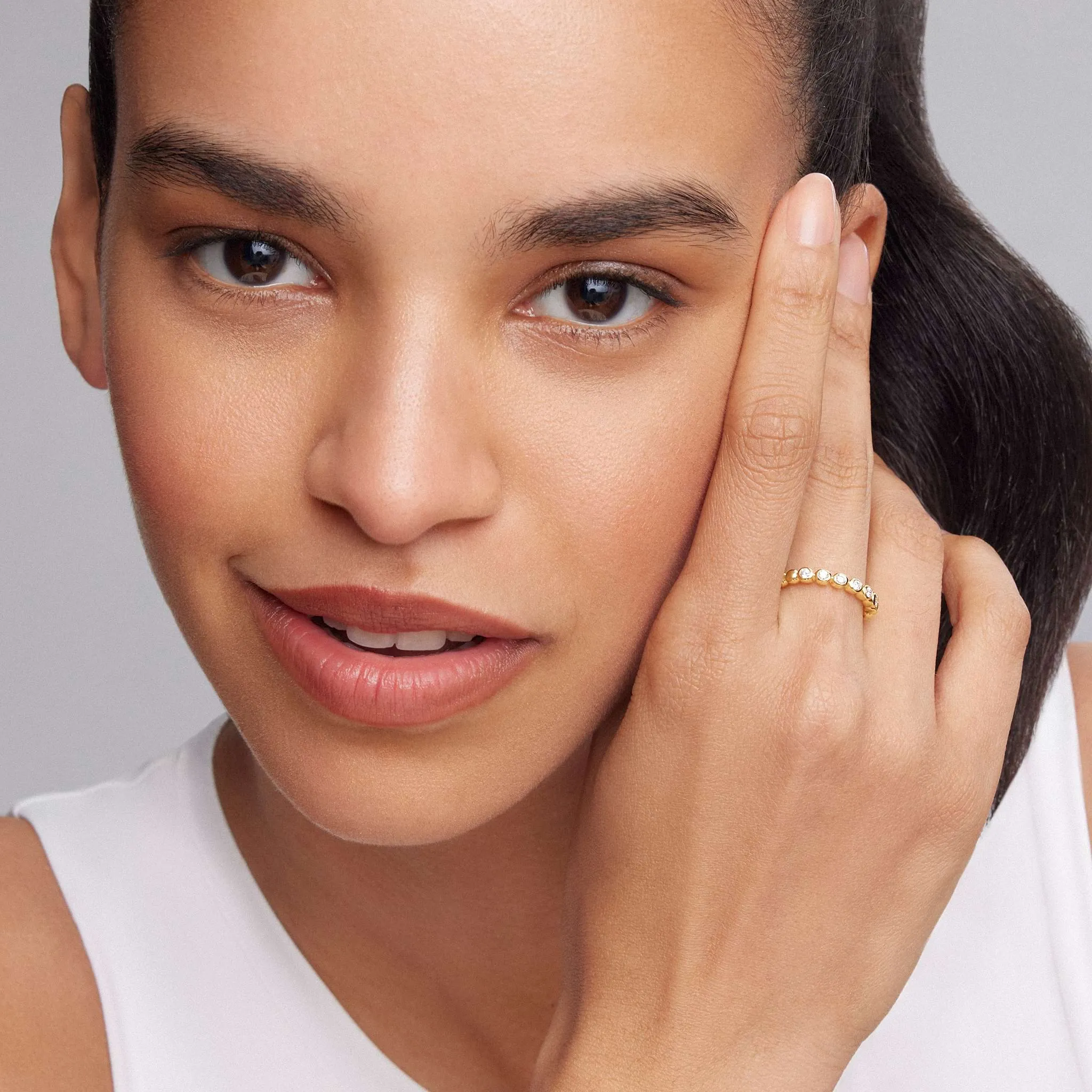 Caviar Gold 18K Gold and Diamond Stacking Ring