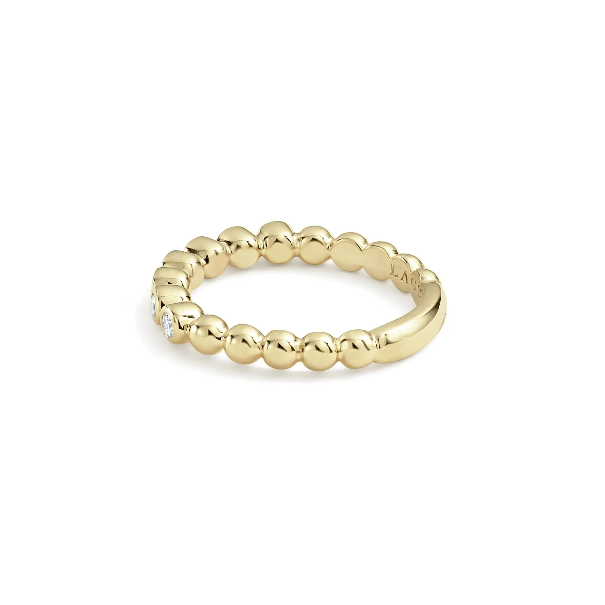 Caviar Gold 18K Gold and Diamond Stacking Ring