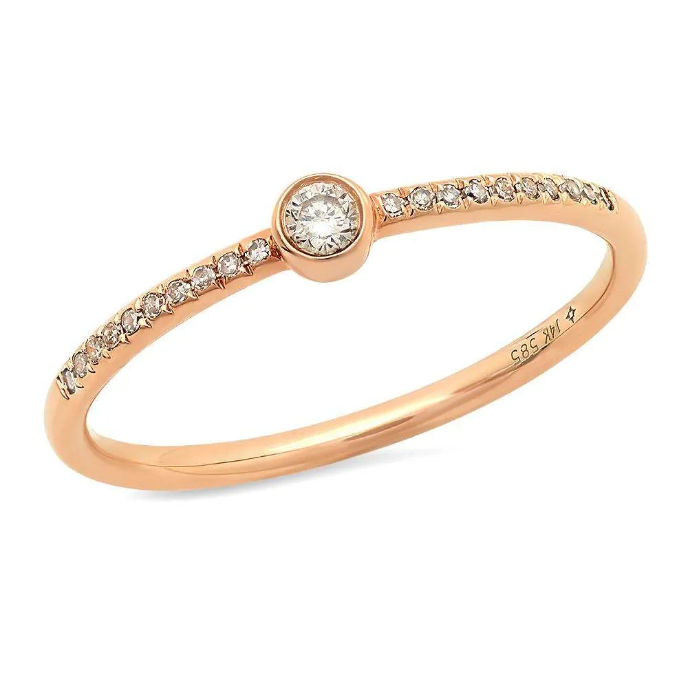 Center Diamond Bezel Ring