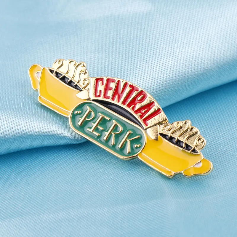 Central Perk Coffee House Metal Brooch Pin 2PCS