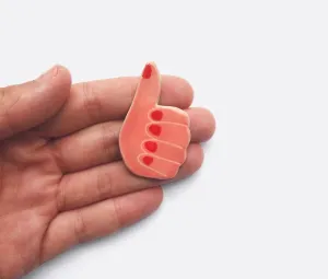 Ceramic Brooch: Thumbs Up | Togetherness