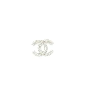 Chanel CC Logo Brooch Metal/Strass Silver Tone
