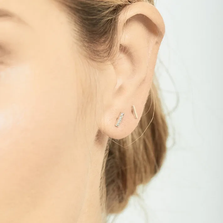 Charlotte Mini Pavé Studs | White Diamonds