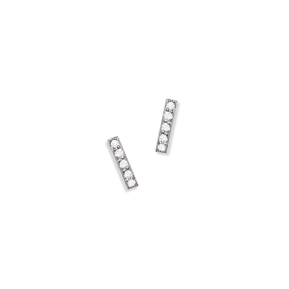 Charlotte Mini Pavé Studs | White Diamonds