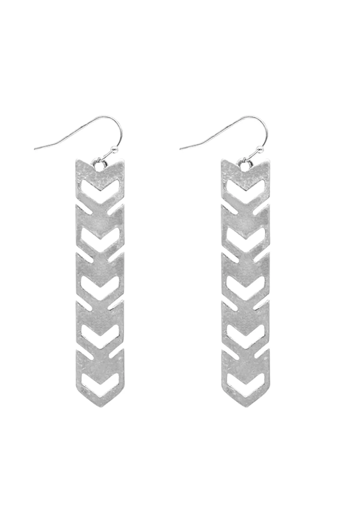 CHEVRON OPEN CAST DROP HOOK EARRINGS