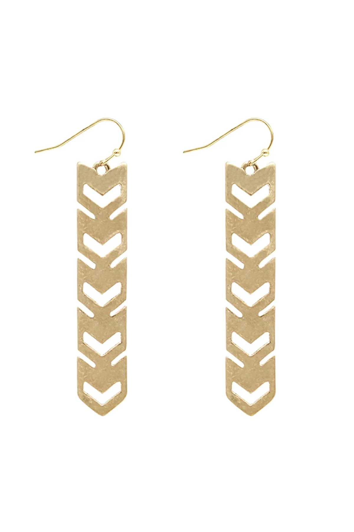 CHEVRON OPEN CAST DROP HOOK EARRINGS