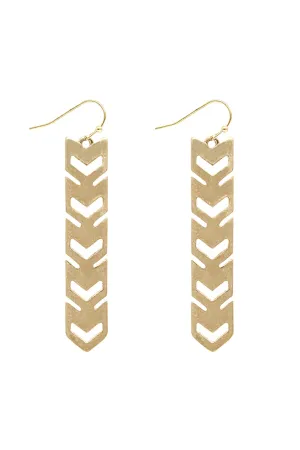 CHEVRON OPEN CAST DROP HOOK EARRINGS
