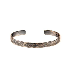 Chicotta Men's Handcrafted Sterling Silver One-Size Randomly Hammered Thick Cuff Bracelet